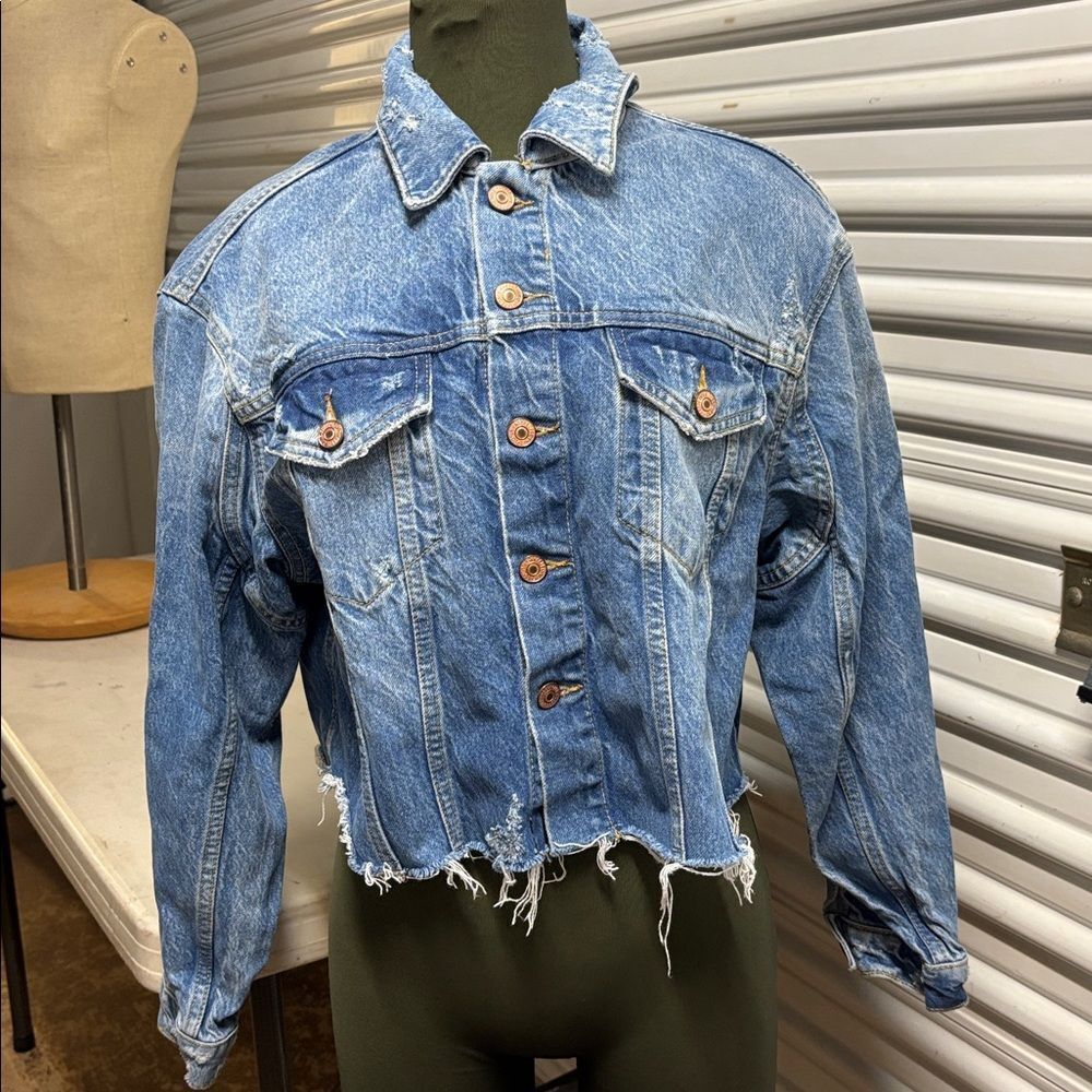 Free People Distress Demim Jacket We The Free XS